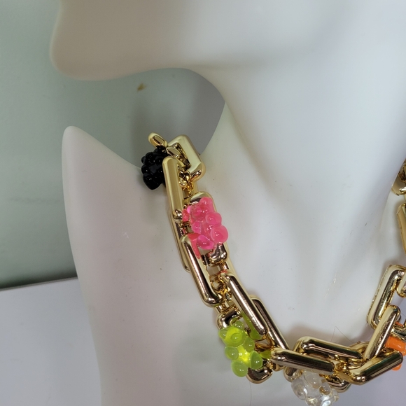 Chunky Gold Necklace W Colorful Gummy Bears. PERFECT FOR EASTER! - Picture 3 of 6